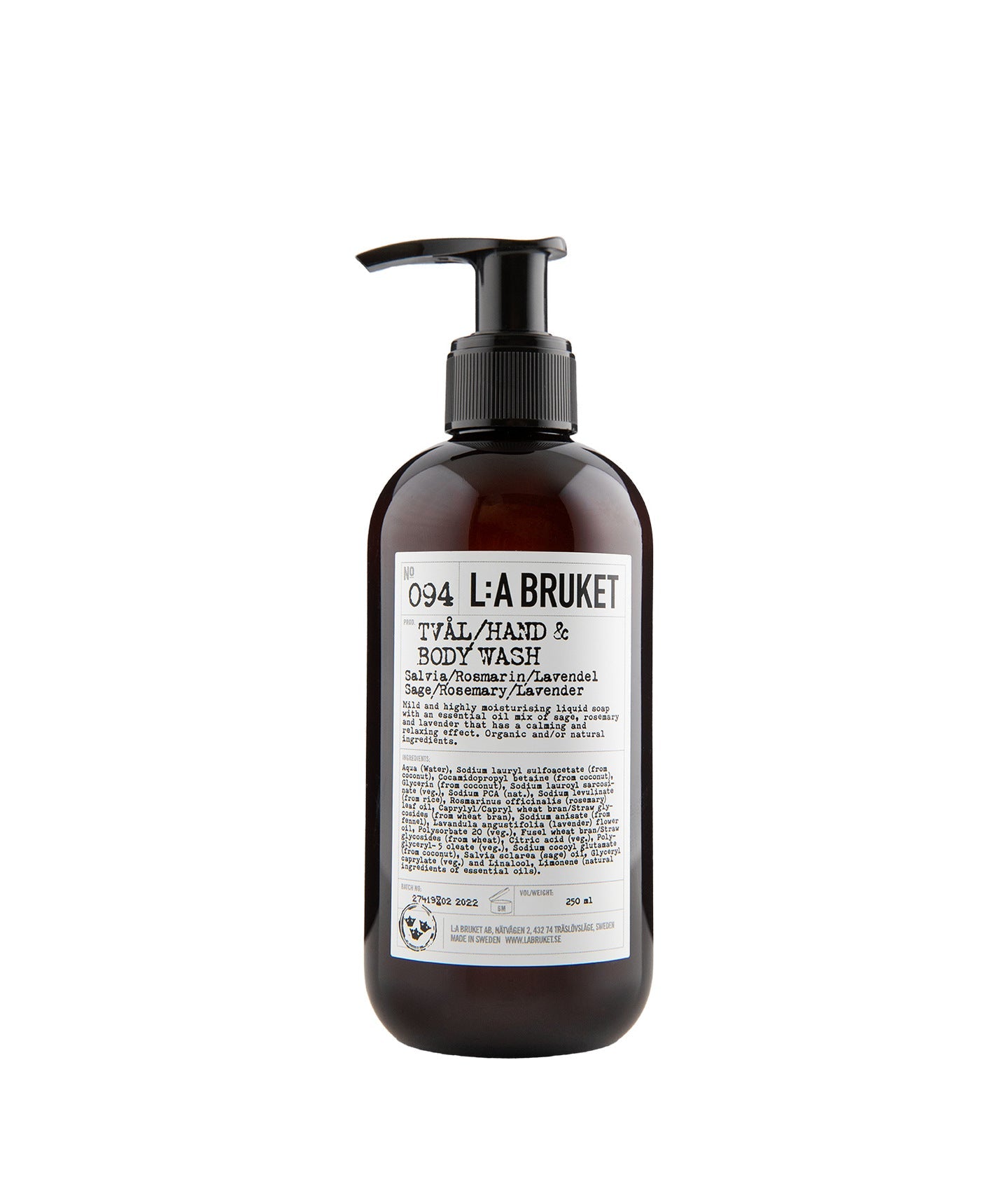 094 Hand & Body Wash Sage/Rosemary/Lavender 240 ml von L:A Bruket