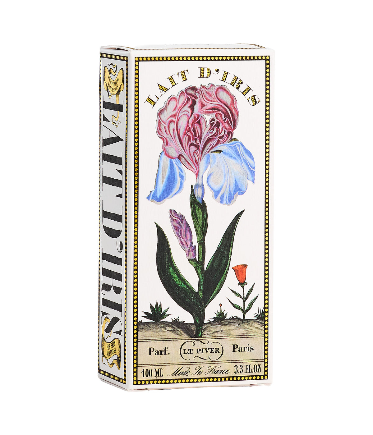 Body Lotion Lait d’Iris – L.T. Piver, bottle and box