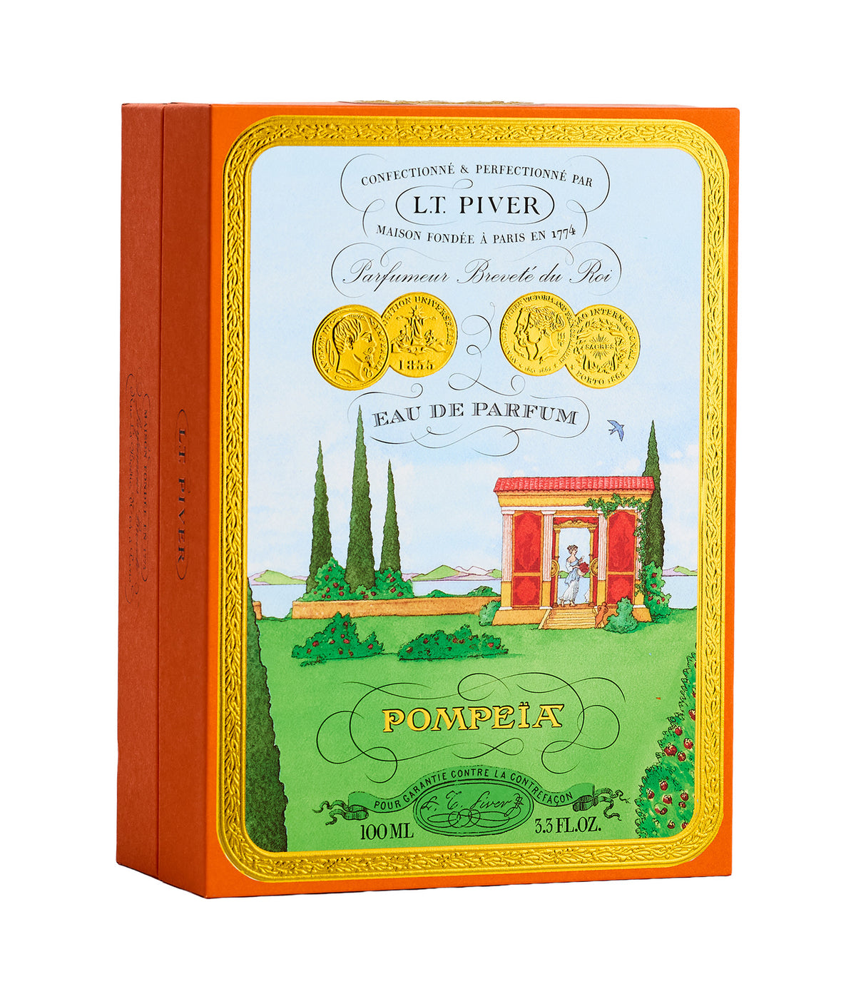 Eau de Parfum Pompeïa – L.T. Piver, bottle and box
