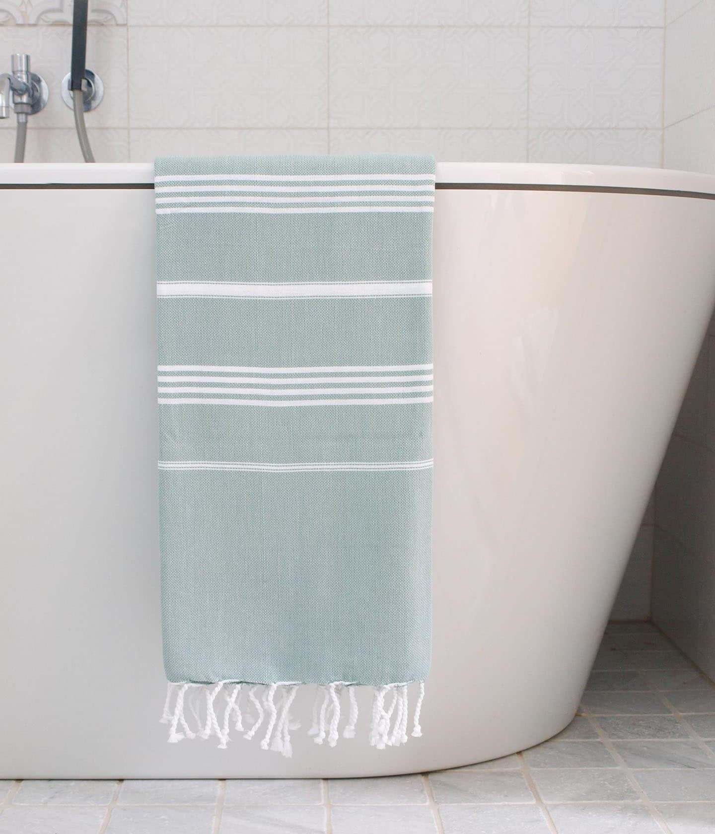 Hammam Towel Grey Green / White