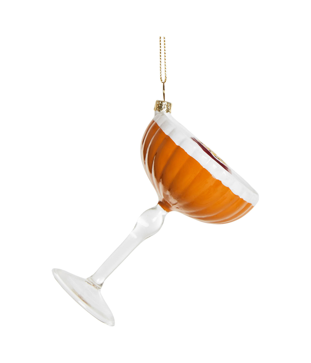 Yup in de boom Christbaumschmuck Pornstar Martini, Glas schräg liegend
