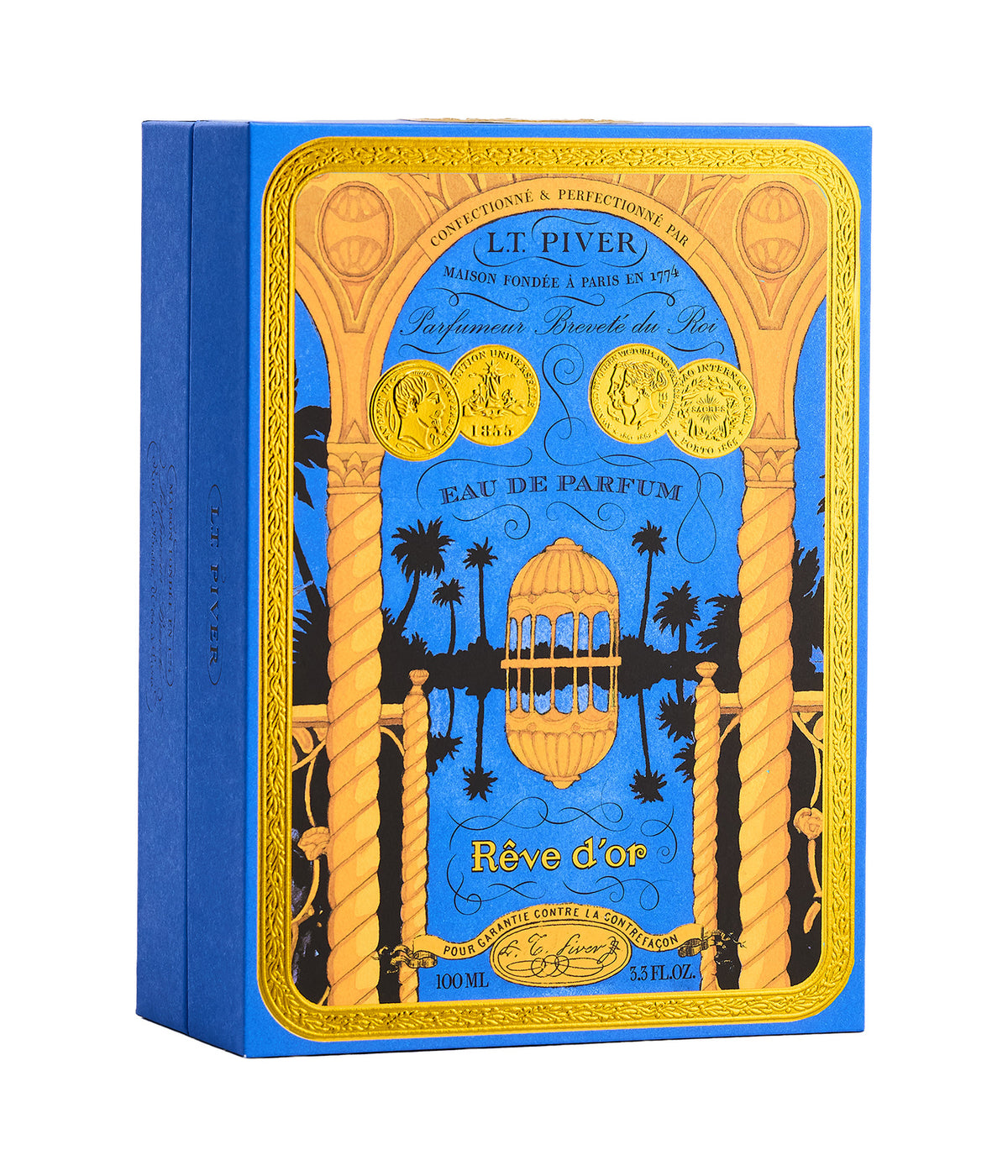 Eau de Parfum Rêve d’Or – L.T. Piver, bottle and box