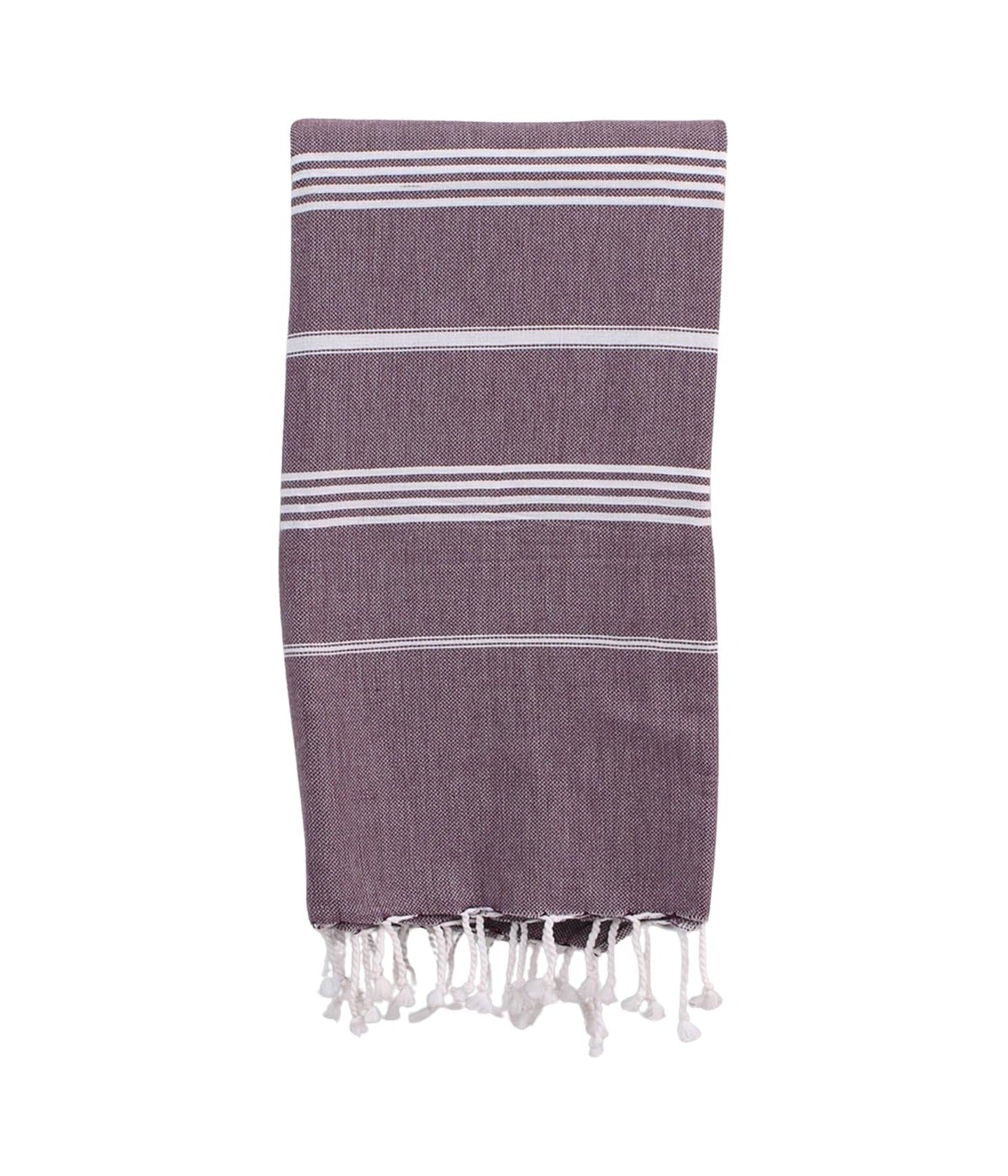Hammam Towel Aubergine / White