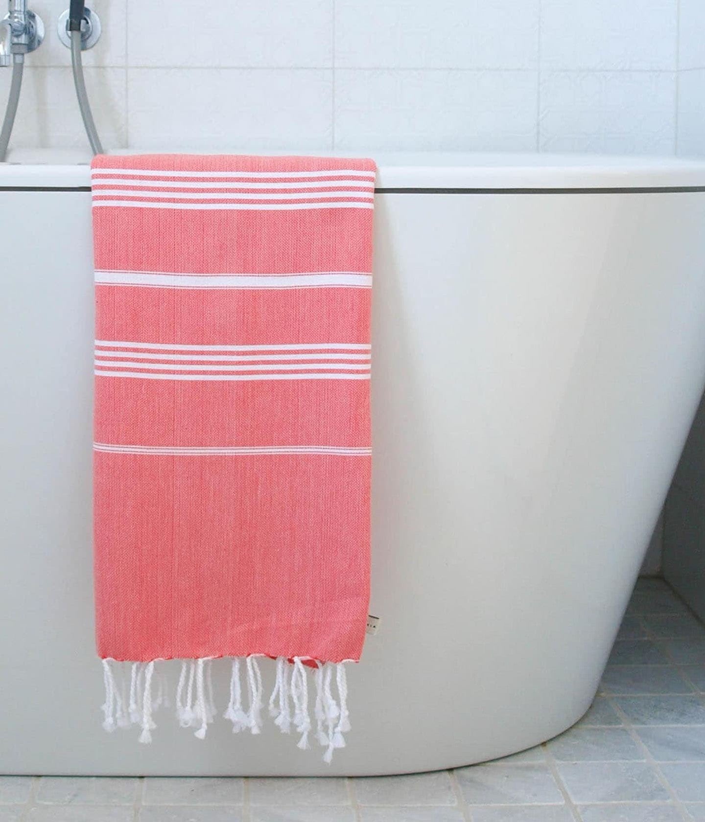 Hammam Towel Coral / White