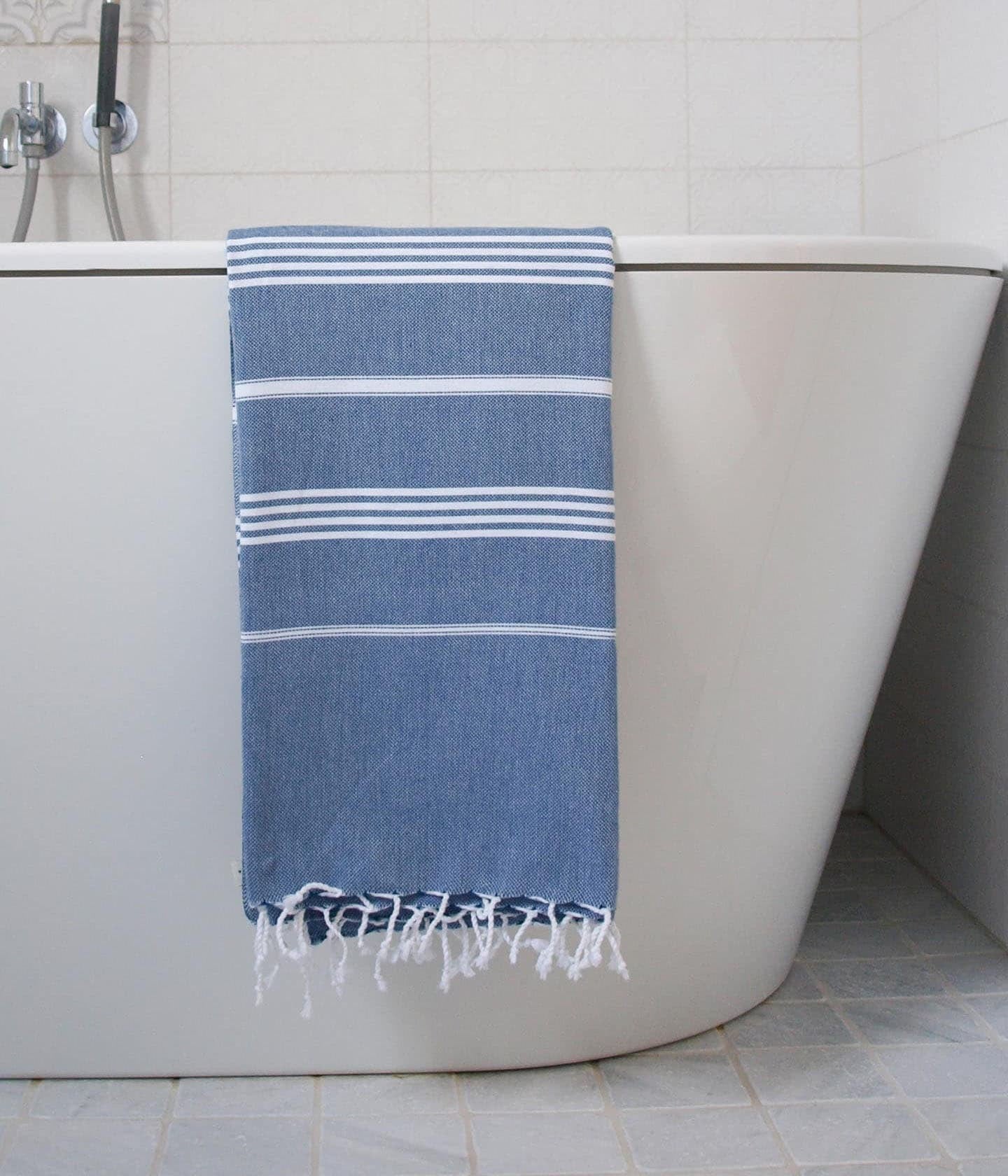 Hammam Towel Navy Blue / White