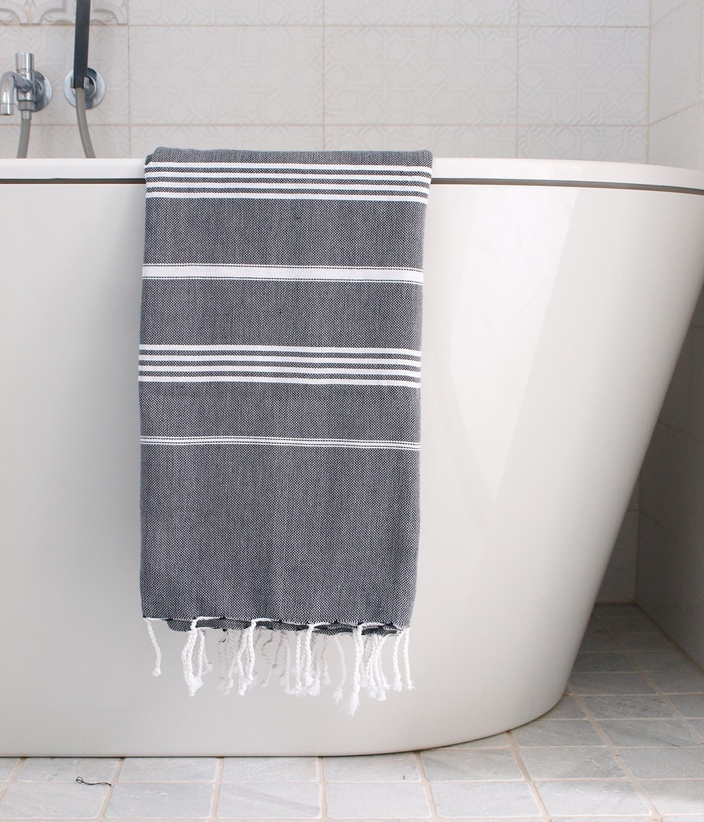 Hammam Towel Black / White