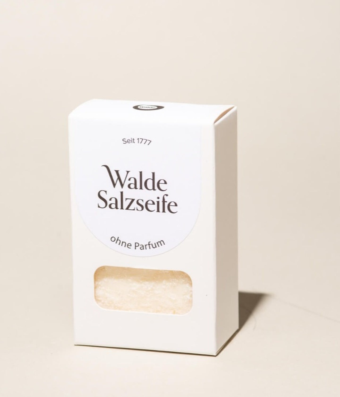 Salzseife ohne Parfum von Walde in der Verpackung