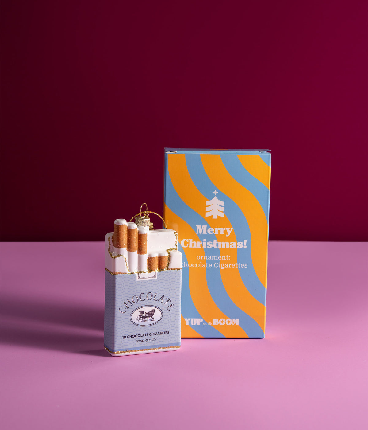 Yup in de boom Christbaumschmuck Chocolate Cigarettes mit Verpackung
