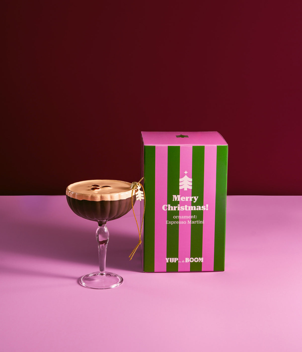Yup in de boom Christbaumschmuck Espresso Martini mit Verpackung